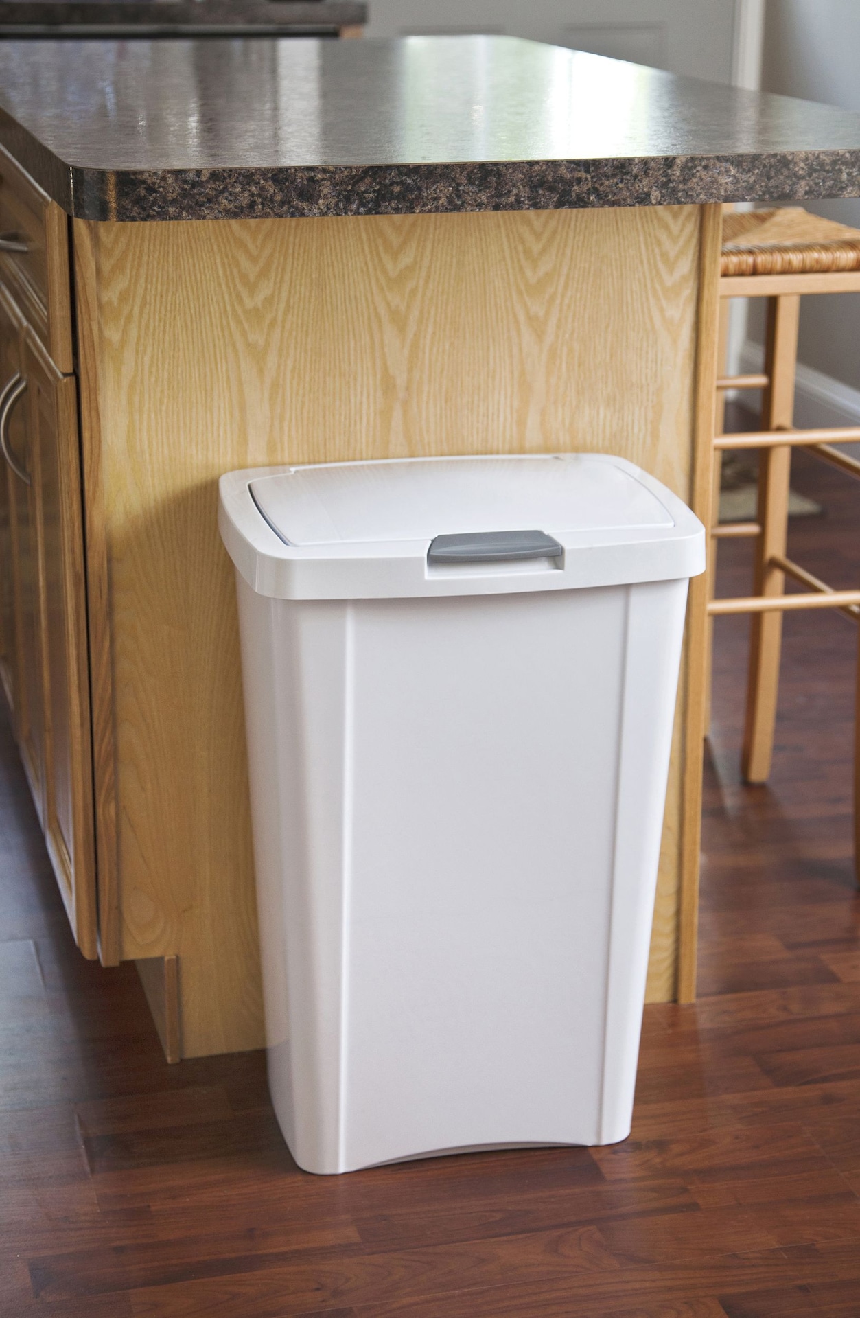 Sterilite Touch Top Trash Bin, White, 49L Canadian Tire