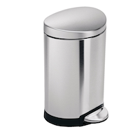 simplehuman Stainless Steel Oblong Step Garbage Can, 6-L Front_Angled_Right