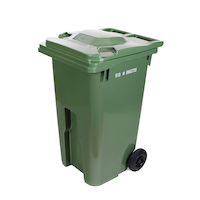 IPL Mastercart 240-L Plastic Rectangular 8-in Wheeled Compost Bin/Recycling Bin/Garbage Can, Assorted Colours Front_Three_Fourths_Angled_Left