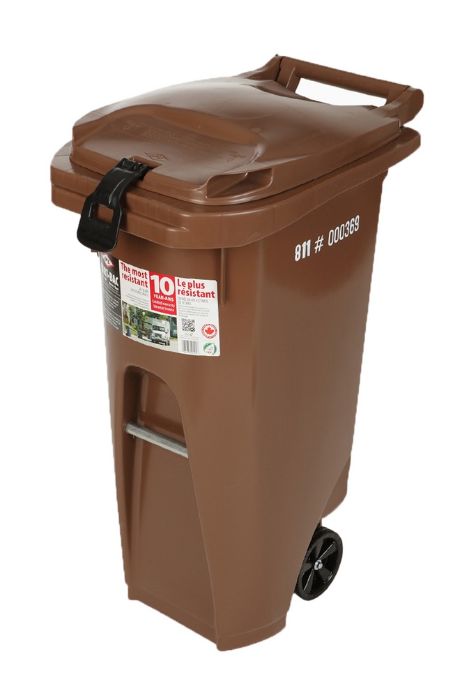 Plastic Rectangular Wheeled Compost Bin/Garbage Can with Lock, Assorted