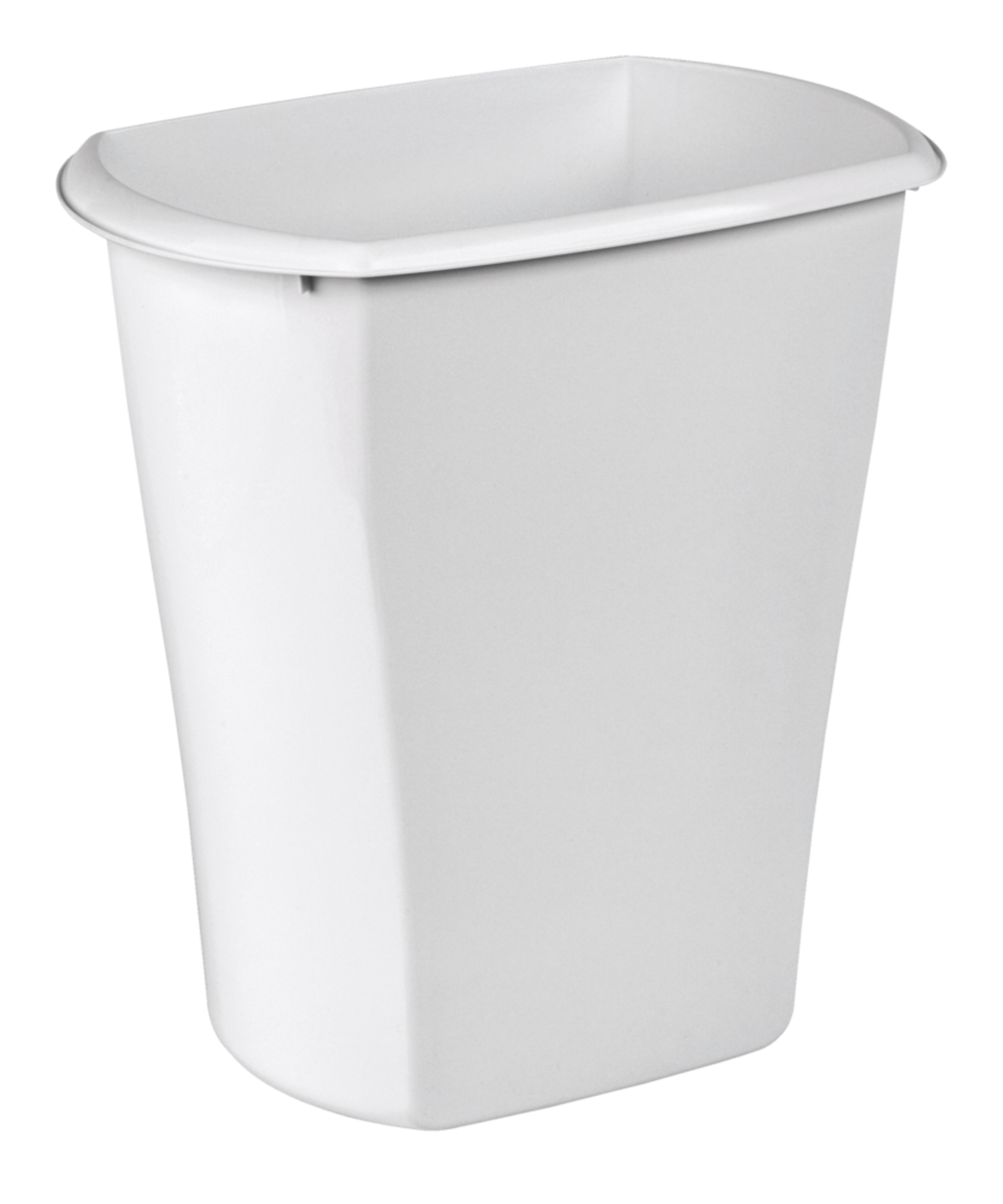 Sterilite Plastic Open Rectangular Garbage Can, White, 21-L Front_Angled_Right