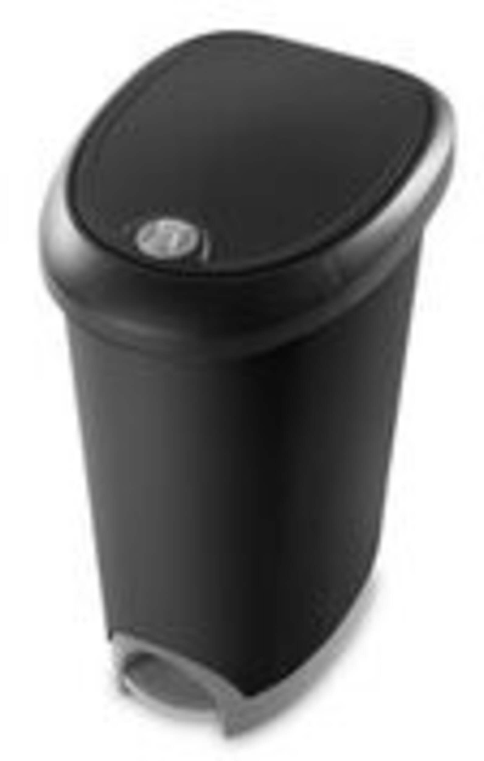 Sterilite Plastic DShaped Step Garbage Can with Locking Lid, Black
