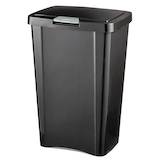 Sterilite Plastic Rectangular Springloaded Touch Top Garbage Can, Black, 49-L Front_Angled_Left