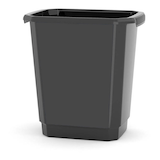 Poubelle de cuisine rectangulaire en plastique type A, noir, 14 L Front_Angled_Left