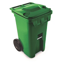 IPL Mastercart Plastic Rectangular 8-in Wheeled Compost Bin/Recycling Bin/Garbage Can, Assorted Colours, 240-L Front_Angled_Right