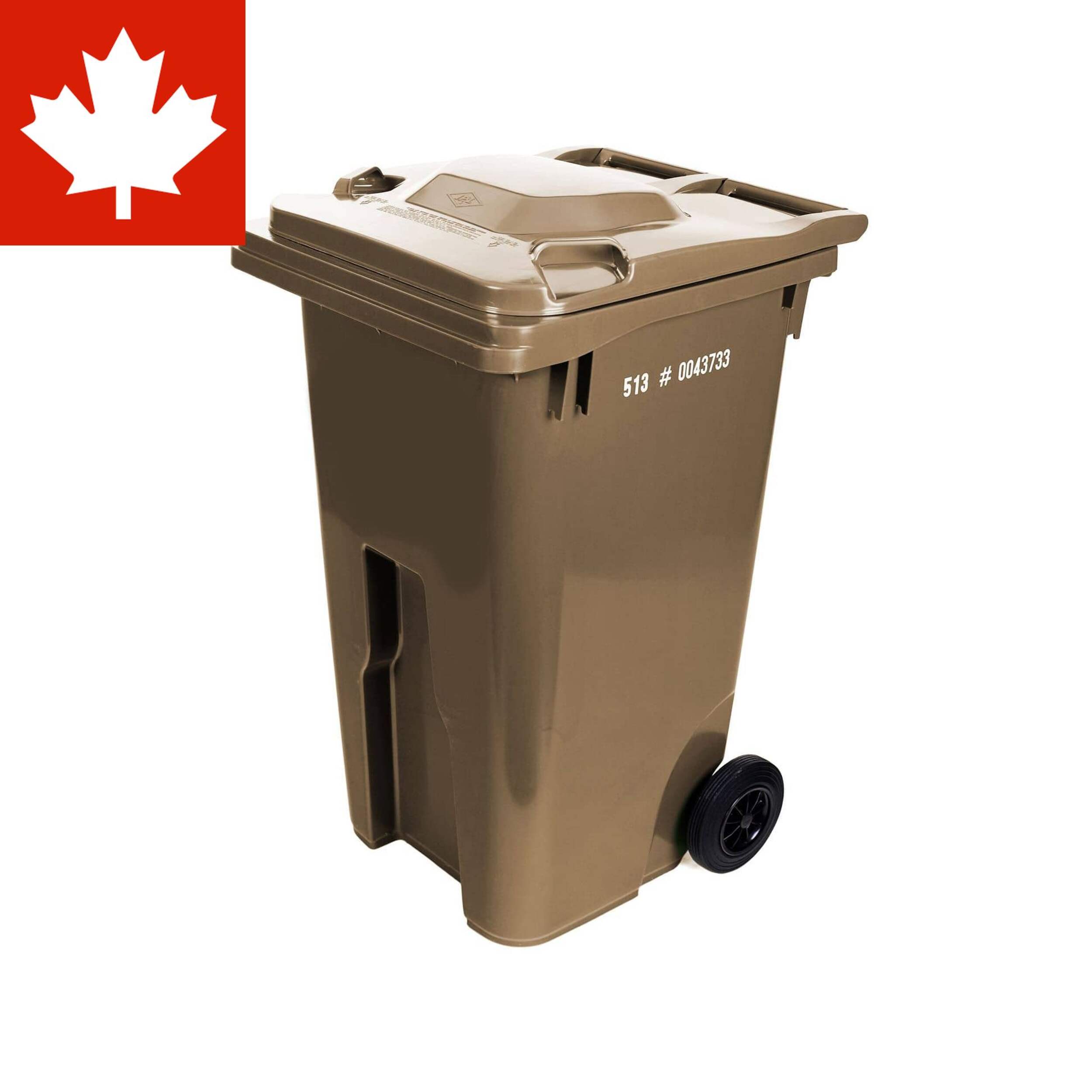 IPL Mastercart Plastic Rectangular Wheeled Compost Bin, Brown, 242-L Front_Three_Fourths_Angled_Left