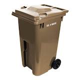 Bac à compost rectangulaire en plastique à roulettes IPL Mastercart, brun, 242 L Front_Three_Fourths_Angled_Left