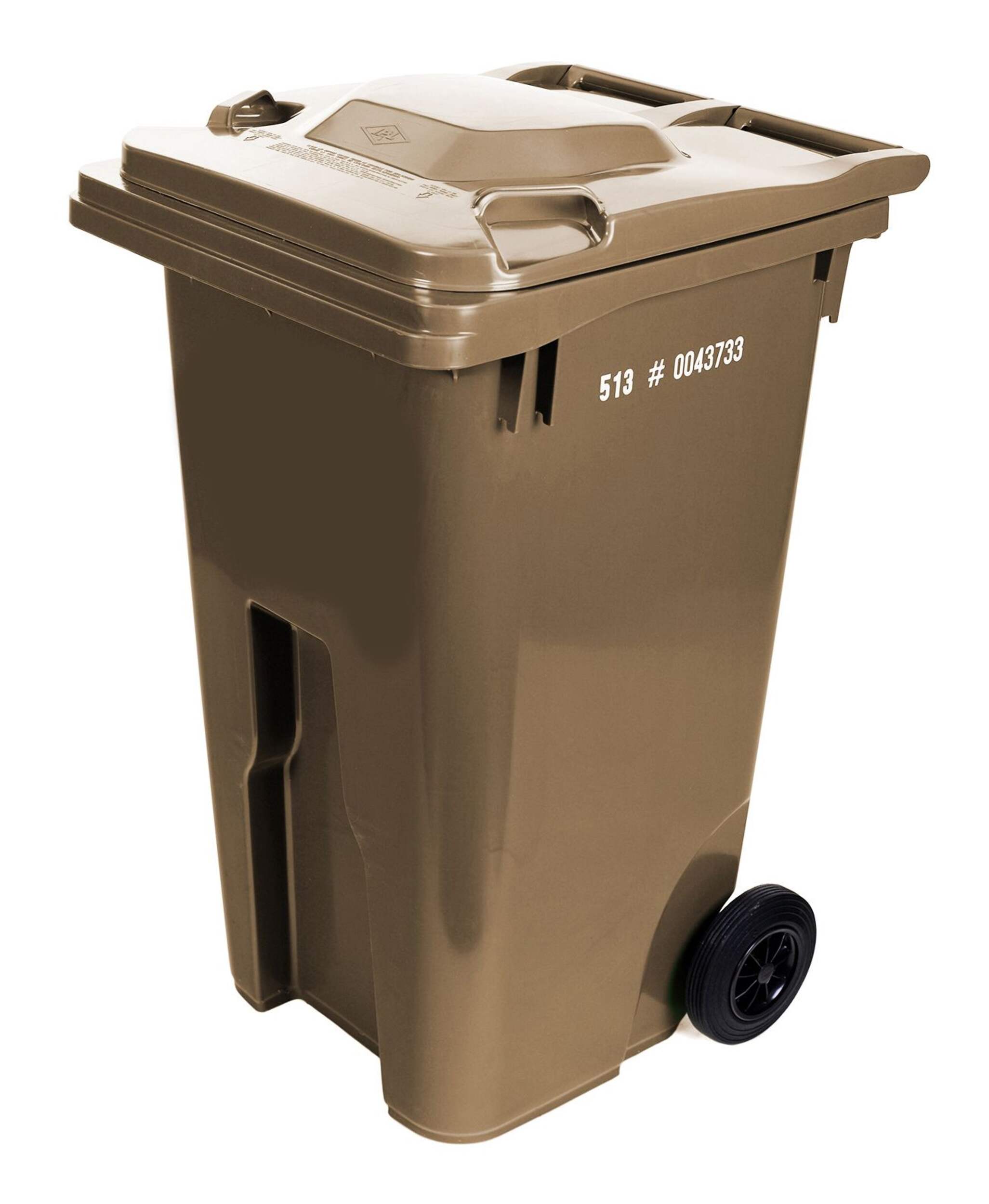 IPL Mastercart Plastic Rectangular Wheeled Compost Bin, Brown, 242-L Front_Three_Fourths_Angled_Left