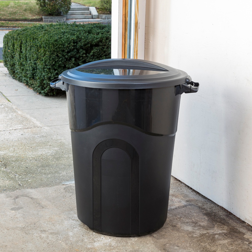 Plastic Circular Garbage Can, Black, 121L Canadian Tire