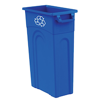 Bac de recyclage bleu United Solutions, rectangulaire, haut, ouvert, et en plastique, 87 L