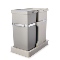 type A Double Pull-Out Storage Bin Front_Three_Fourths_Angled_Left
