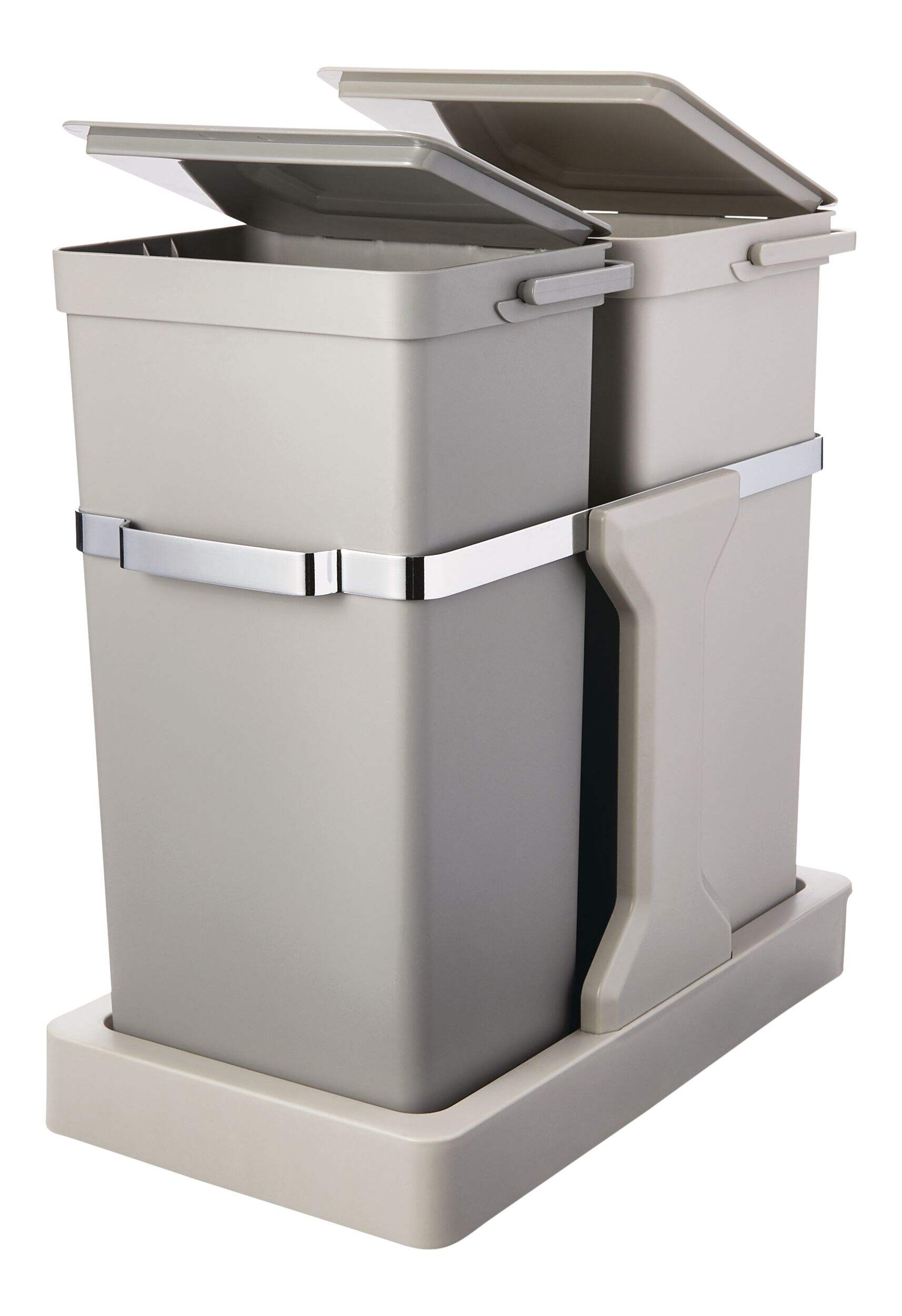 type A Double Pull-Out Storage Bin Front_Three_Fourths_Angled_Left