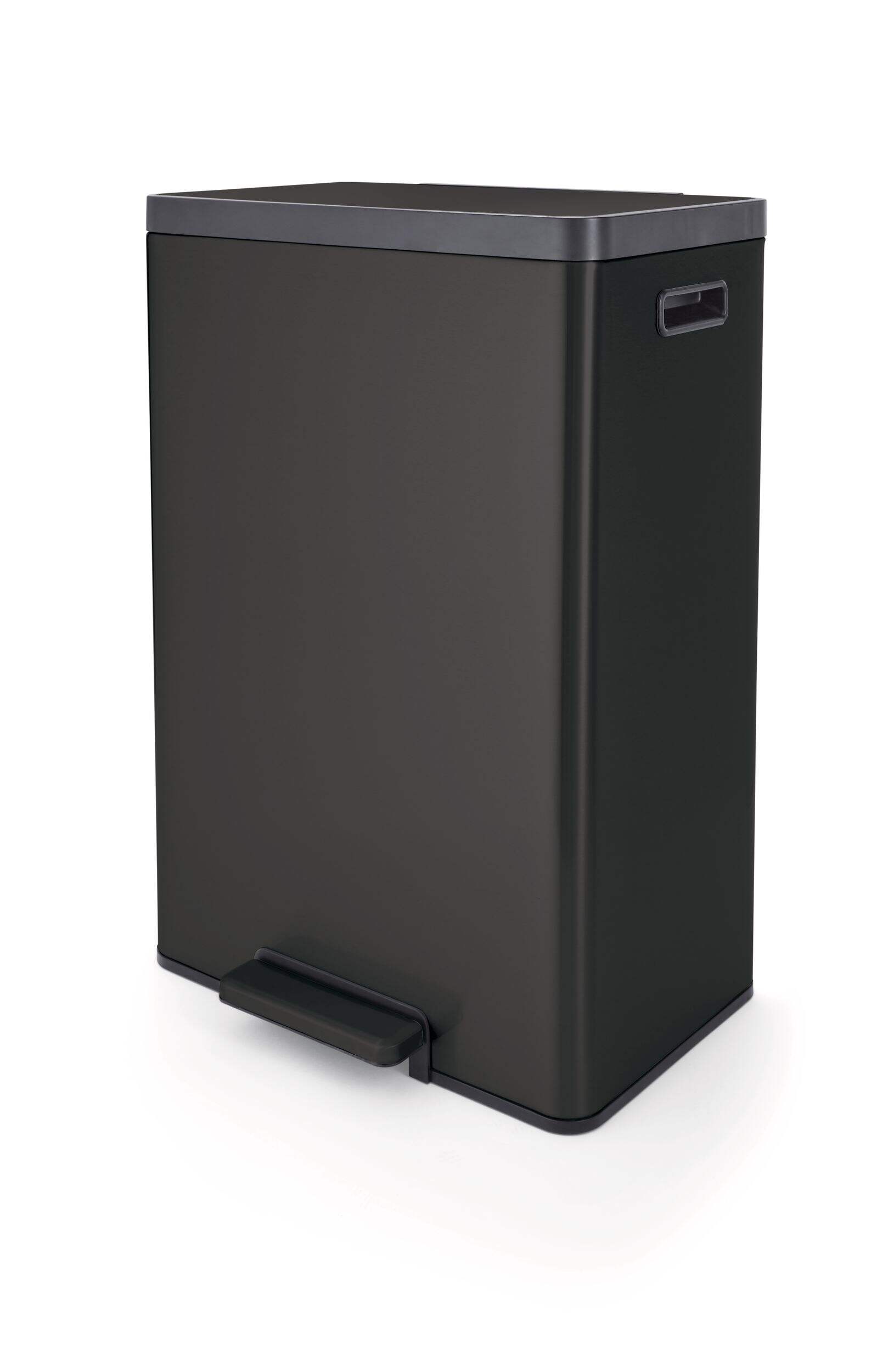 type A Wide Stainless Steel Step Trash/Garbage Bin, 45-L Front_Three_Fourths_Angled_Left