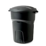 Rubbermaid Roughneck Trash/Garbage Bin, 121-L, Black Front_Three_Fourths_Angled_Left