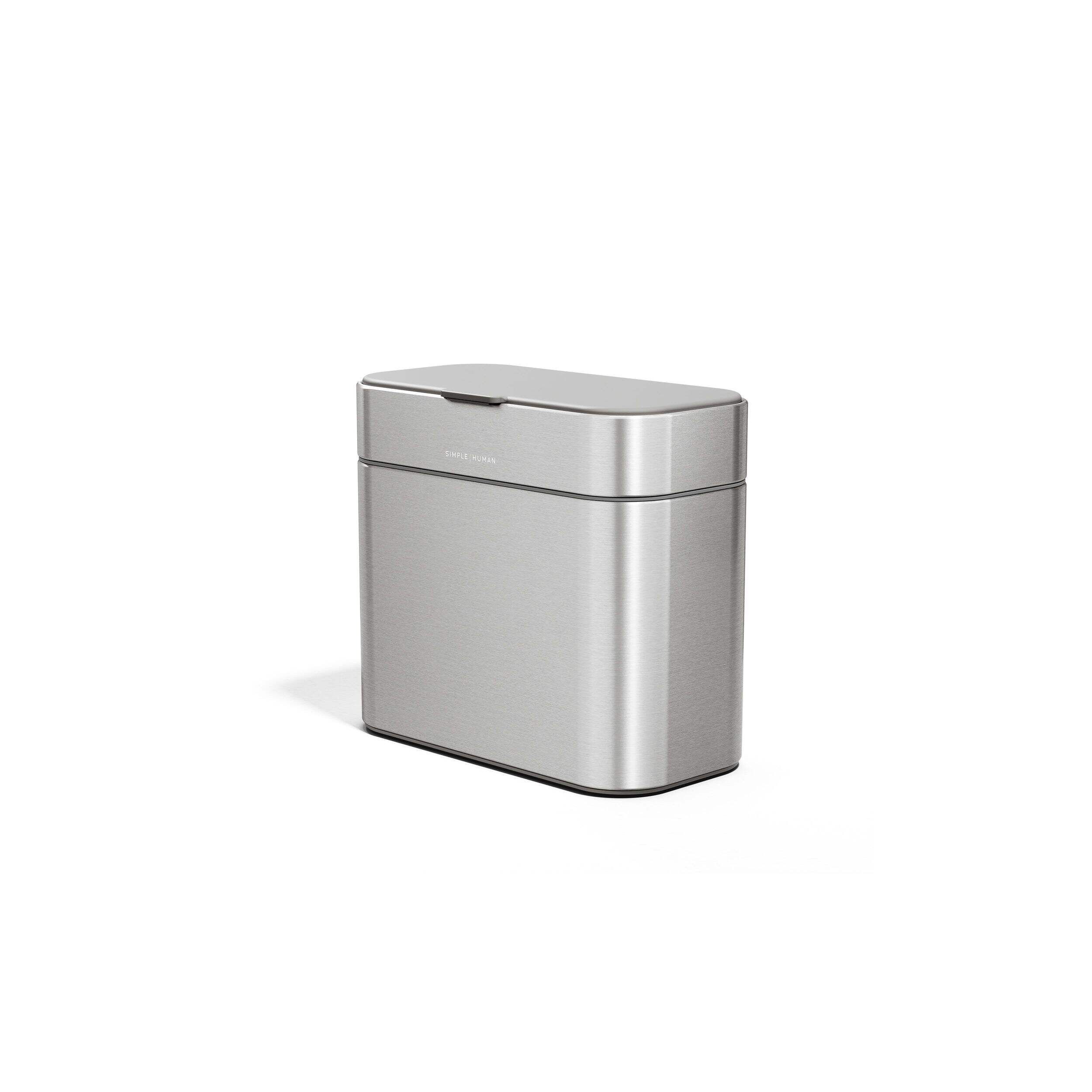 simplehuman Stainless Steel Compost Bin Front_Angled_Left