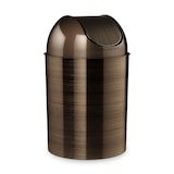 Umbra Bronze Mezzo Trash/Garbage Bin Front_Three_Fourths_Angled_Right