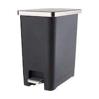 Type A Slim Black Resin Garbage Can, 15-L