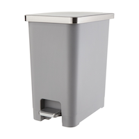 Type A Slim Grey Resin Garbage Can, 15-L Front_Three_Fourths_Angled_Left