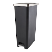 Type A Slim Black Resin Garbage Can, 30-L Front_Three_Fourths_Angled_Left