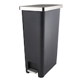 type A Slim Black Resin Garbage Can, 45-L Front_Three_Fourths_Angled_Left