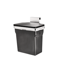 Simplehuman Heavy-Duty Steel Frame Cabinet Door Hanging Plastic Garbage Bin, Black, 10-L Front_Angled_Left