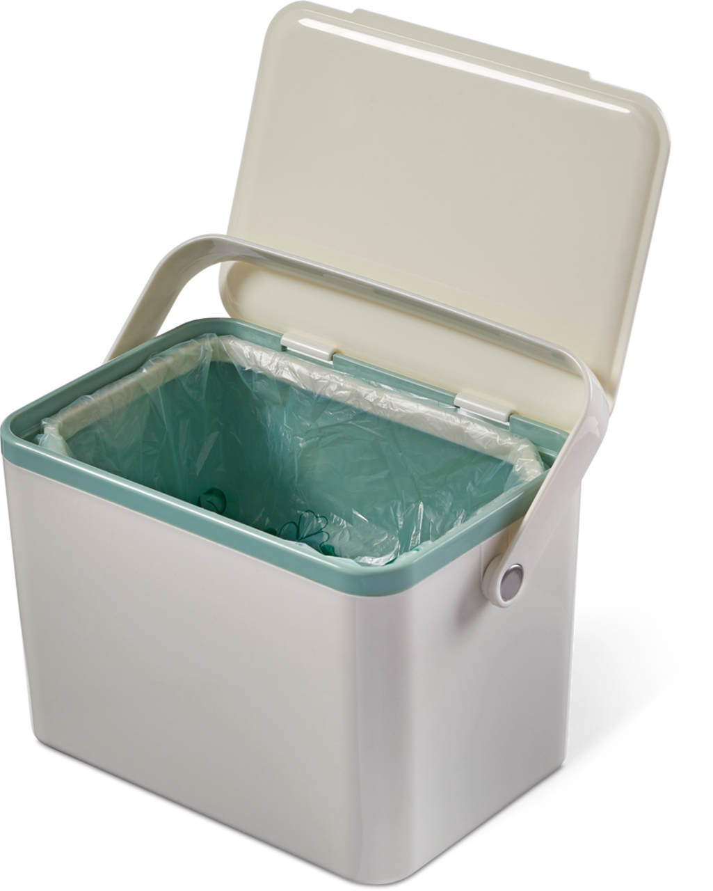 Poubelle à compostage rectangulaire en plastique Type A, blanc, 4 L