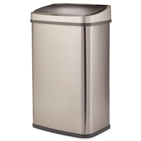 type A Wide Auto Garbage Bin/Can, Stainless Steel Motion Sensor Lid, 50-L