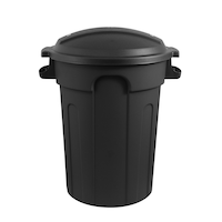 Poubelle ronde en plastique Gracious Living, noir, 80 L