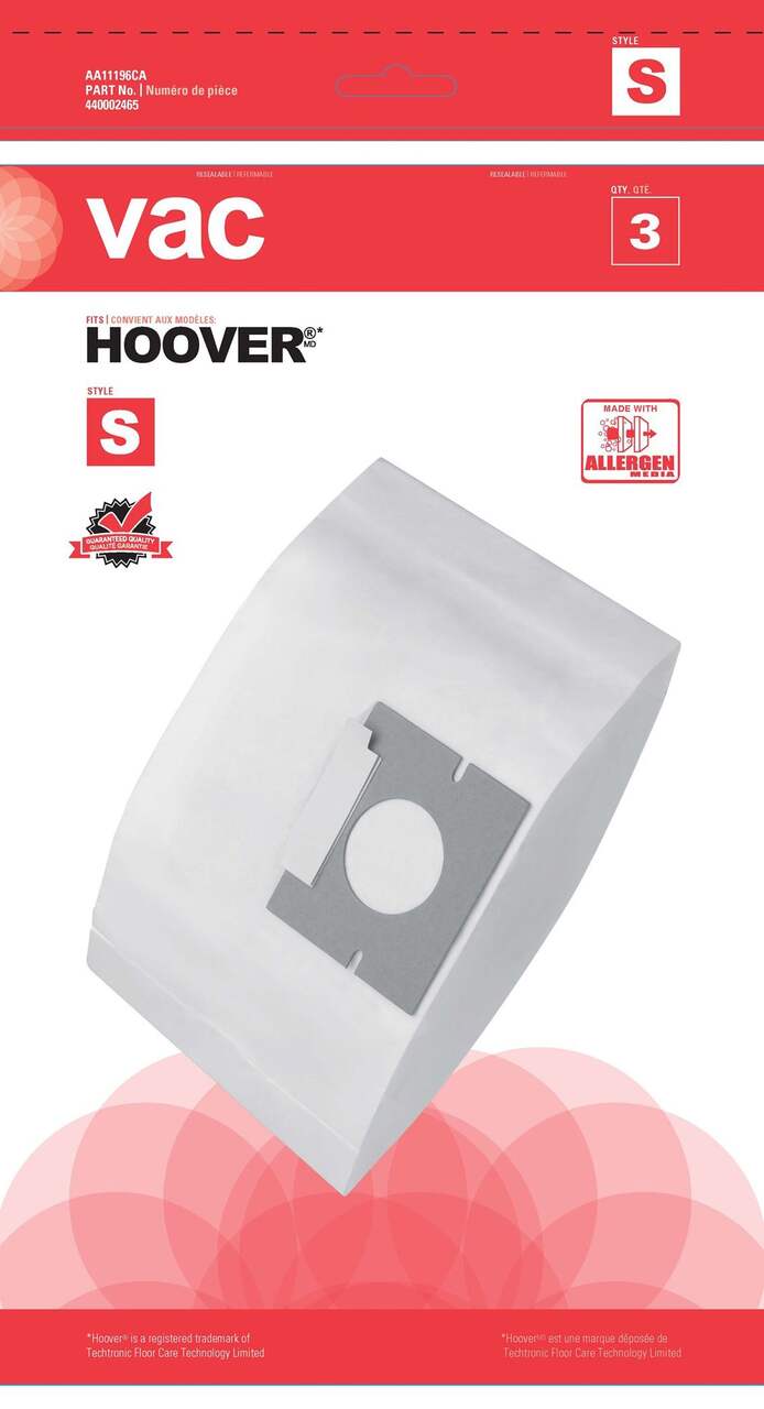 Sacs aspirateur par 5 pour Aspirateur Hoover