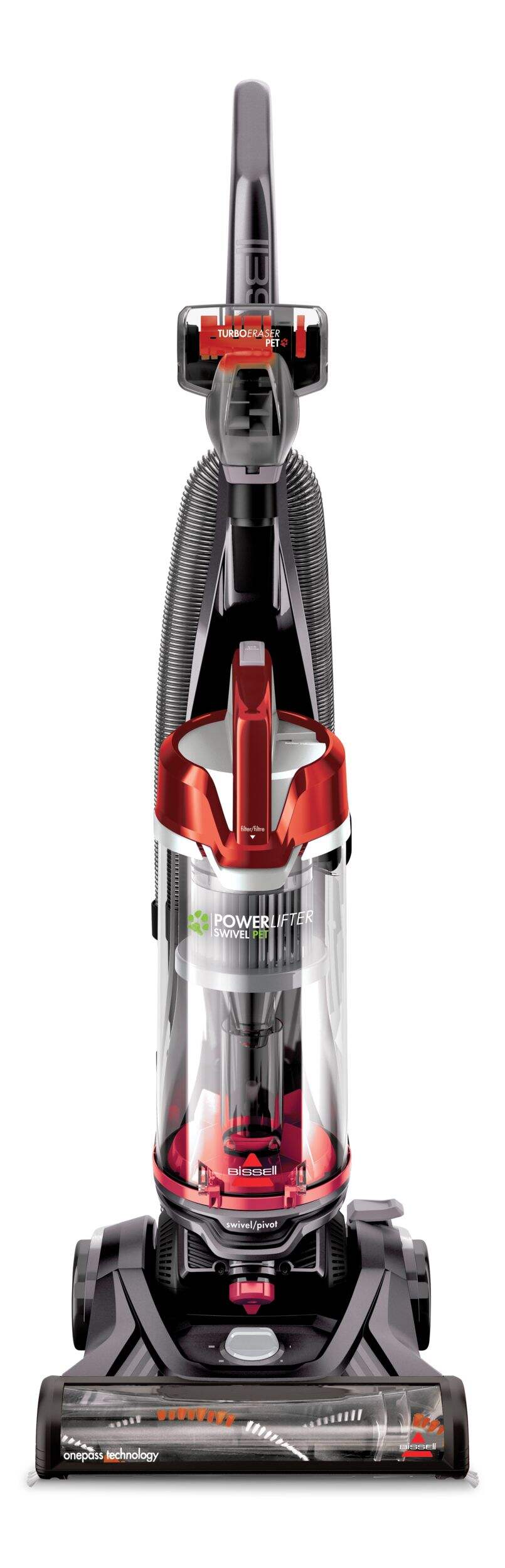 BISSELL Power Lifter Swivel Pet Lightweight Bagless Upright Corded Vacuum Cleaner Front_Flat