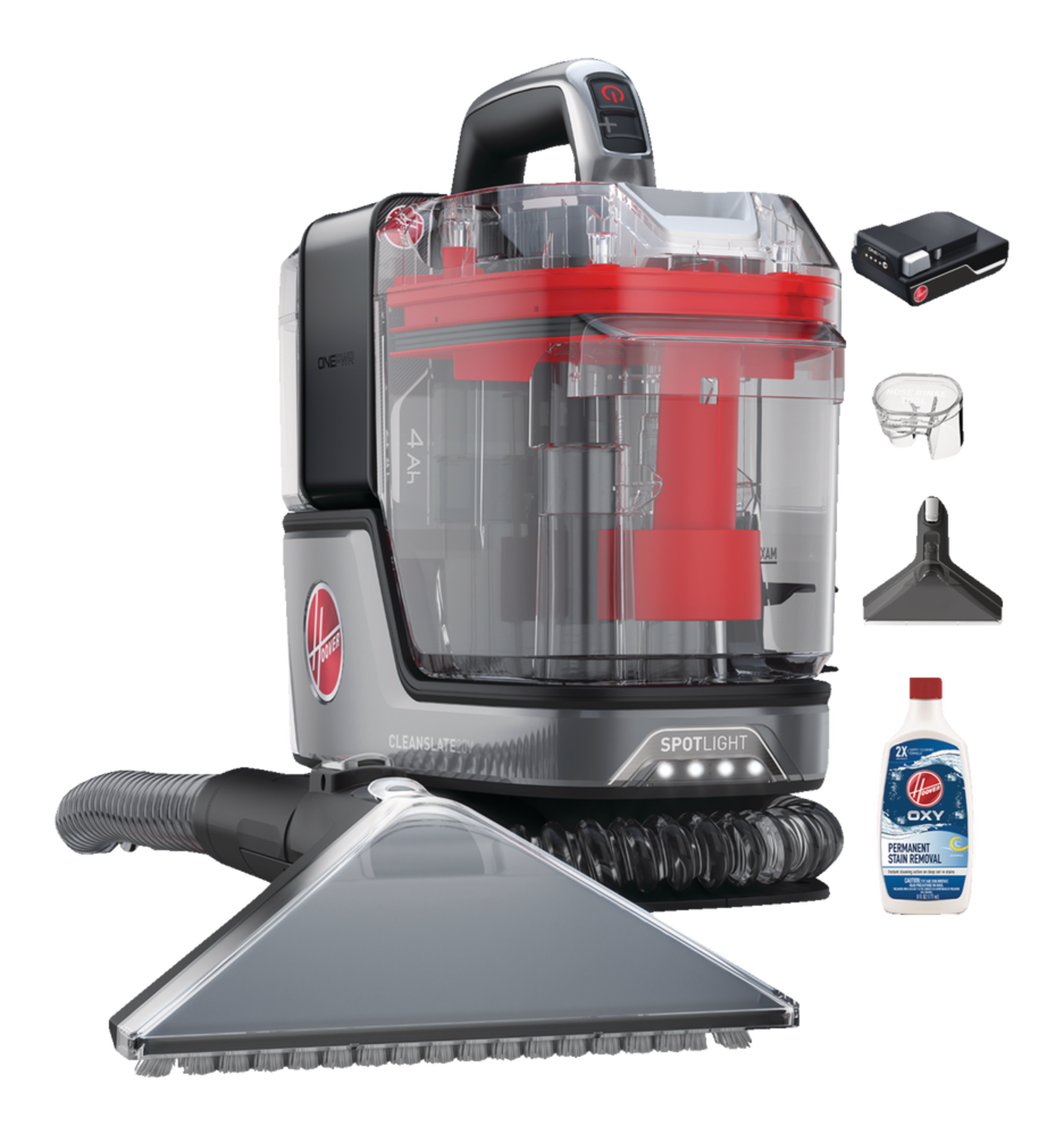 Hoover ONEPWR® Cleanslate™ Pet Cordless Carpet & Upholstery Spot Cleaner Kit Front_Three_Fourths_Angled_Right
