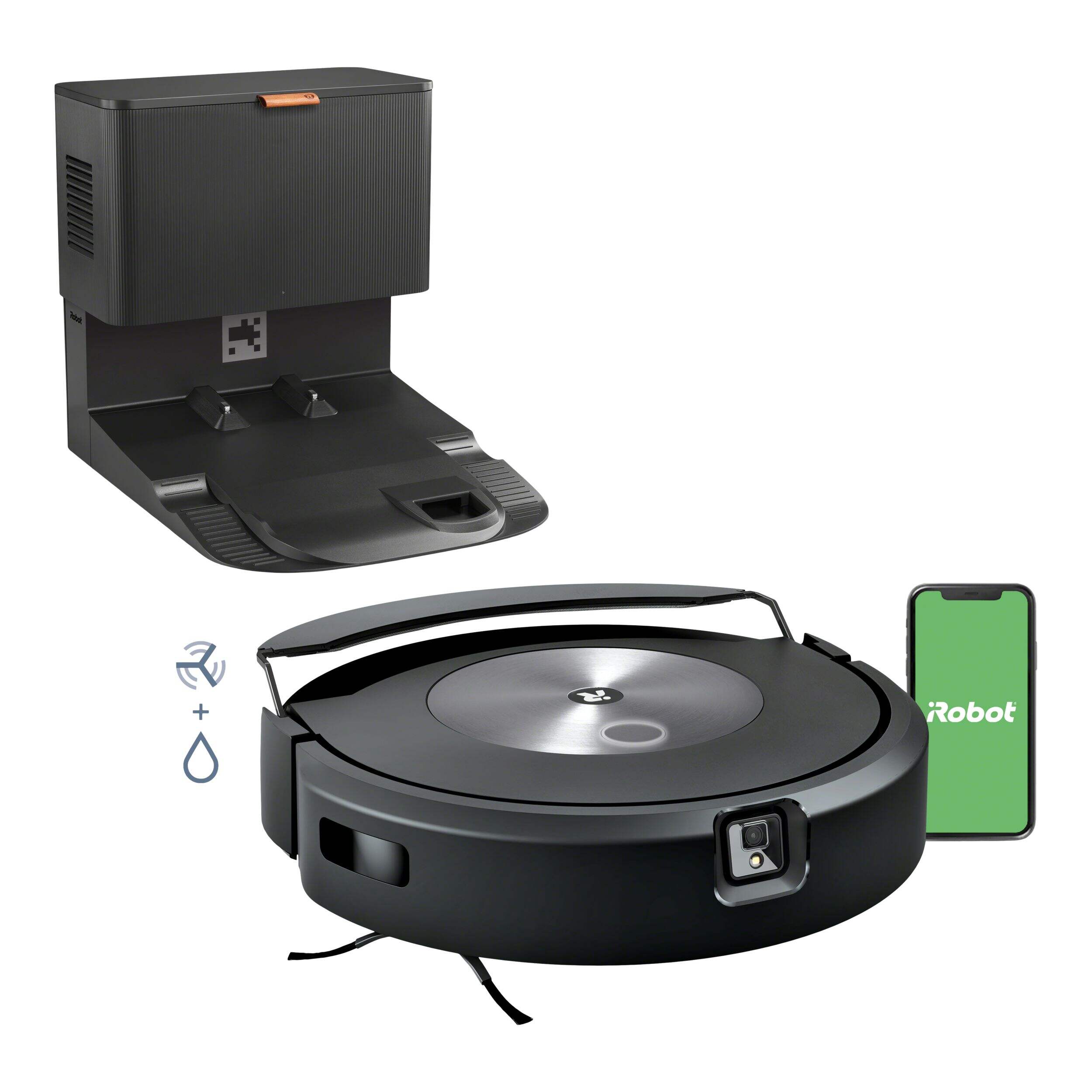 iRobot Roomba J7 Combo + Remote Controlled Compact Self Emptying Robot Cordless Vacuum & Mop Front_Three_Fourths_Angled_Right