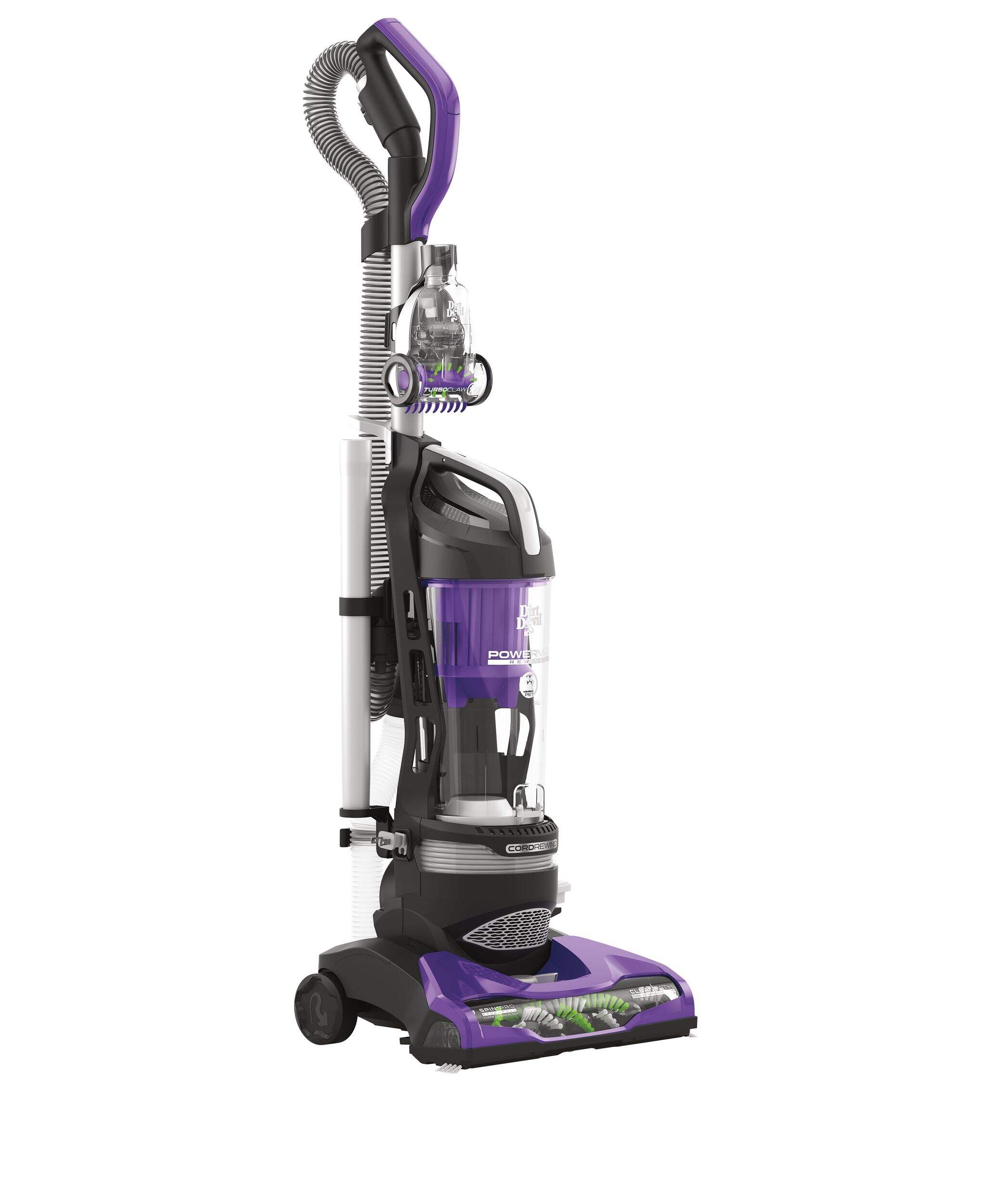 Dirt Devil Power Max Pet Rewind Lightweight Upright Vacuum Cleaner Front_Three_Fourths_Angled_Right