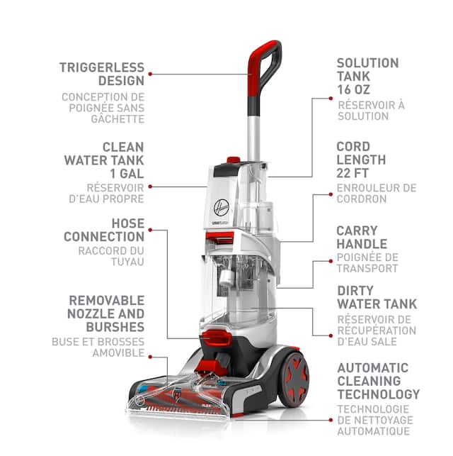 Hoover® SmartWash Pet Expert Automatic Upright Carpet Deep Cleaner Front_Three_Fourths_Angled_Left