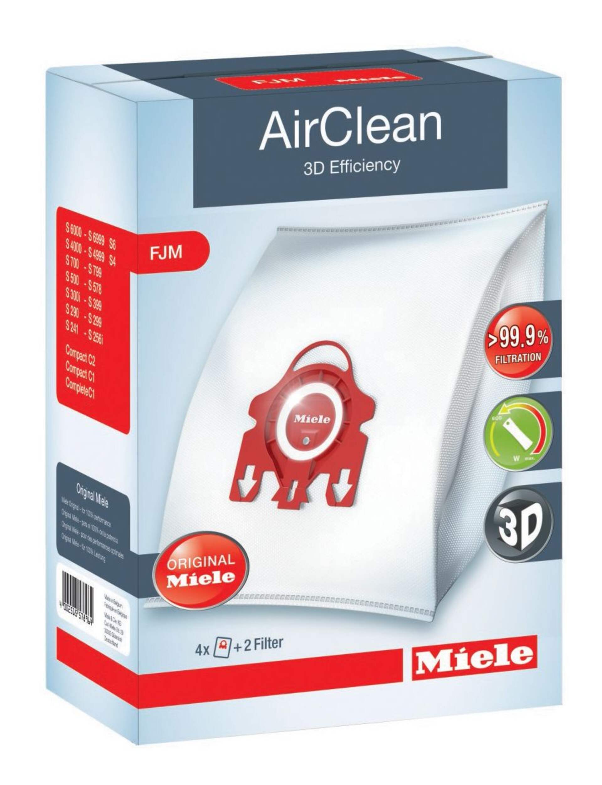 Miele AirClean 3D FJM Dust Bags, 4-pk Front_Angled_Right