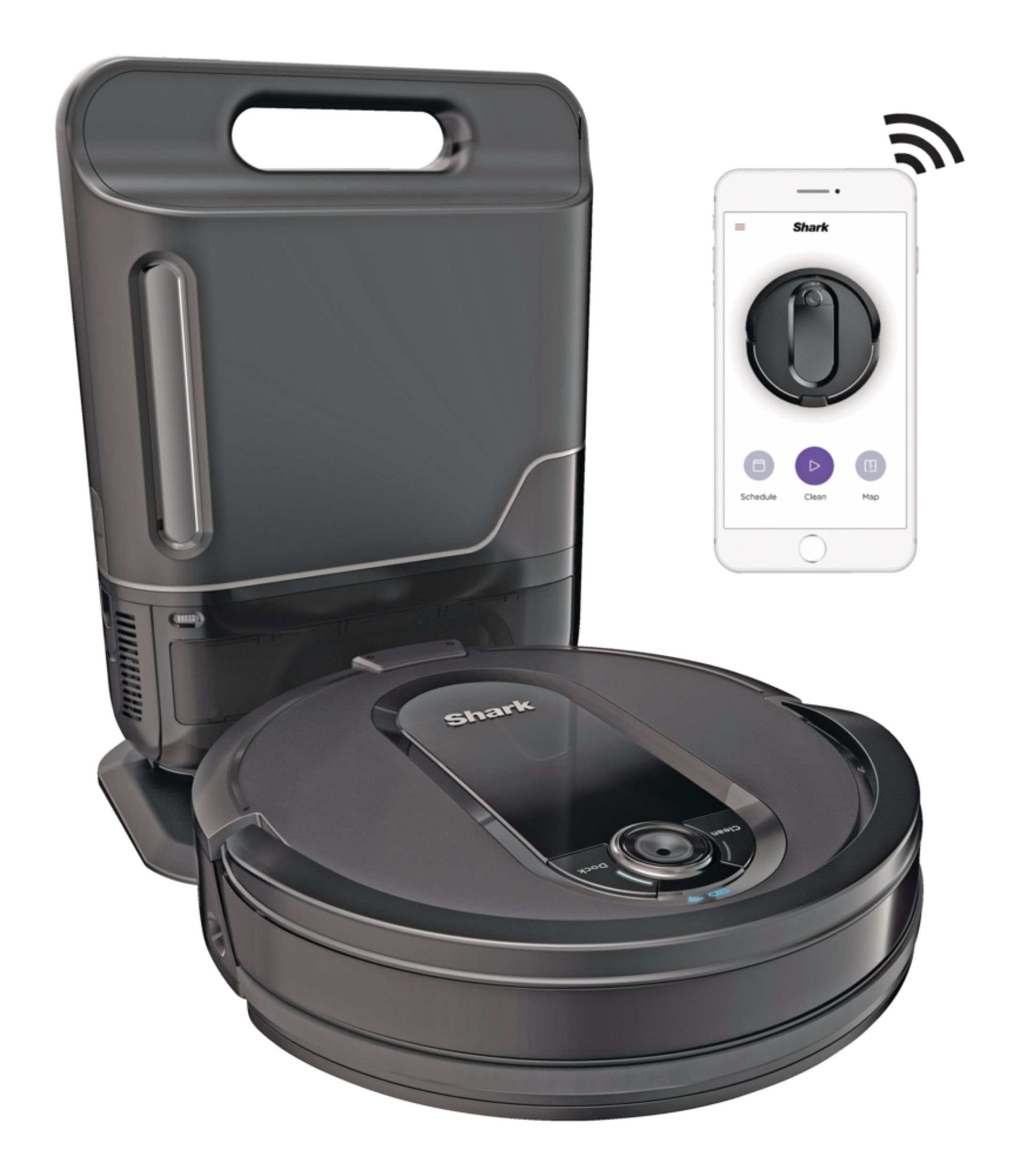 Shark IQ XL Robot Self-Empty™ Bagless Robot Vacuum Cleaner Front_Three_Fourths_Angled_Right