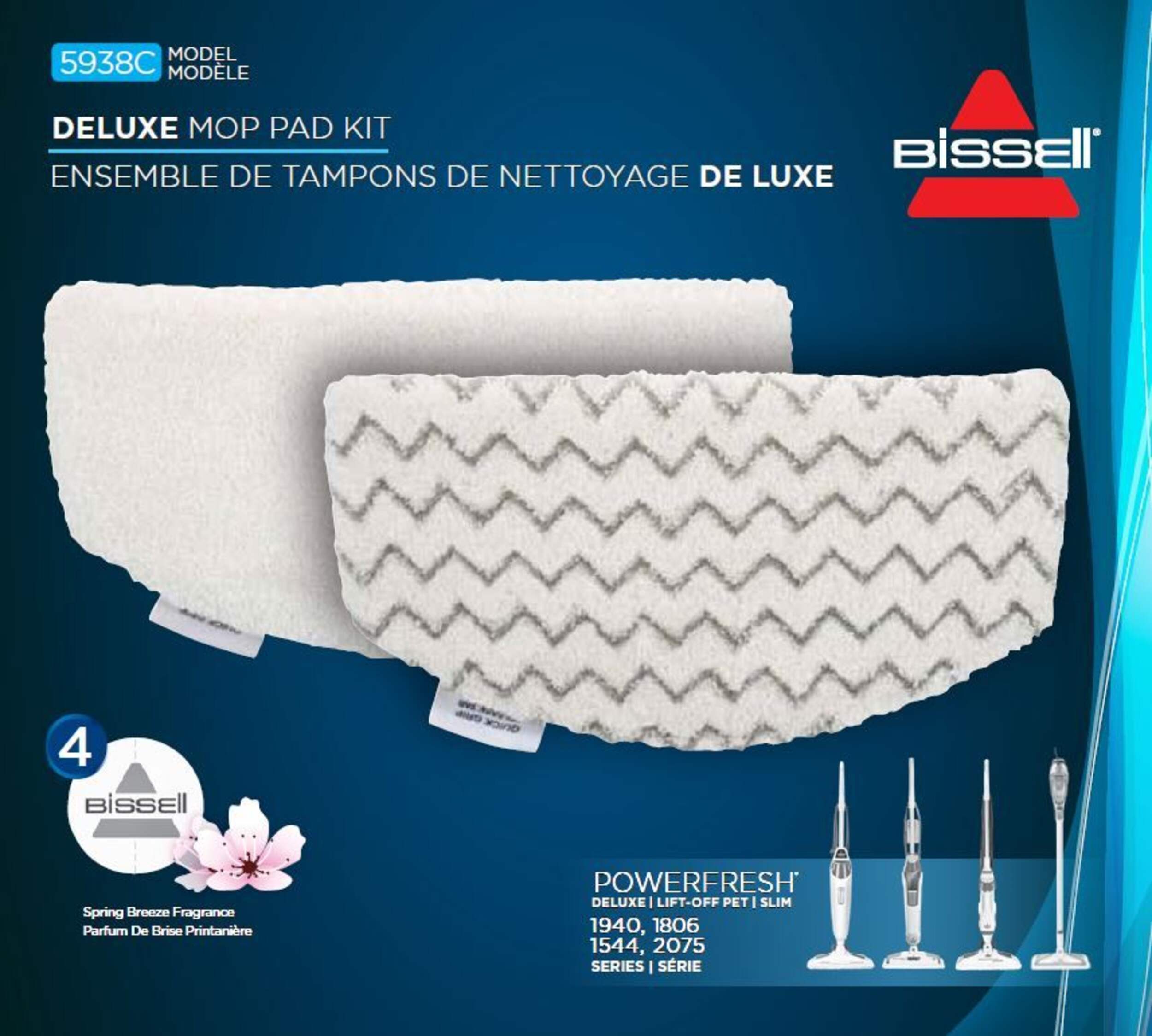 Bissell PowerFresh Replacement Mop Pads, 2-pk Front_Flat