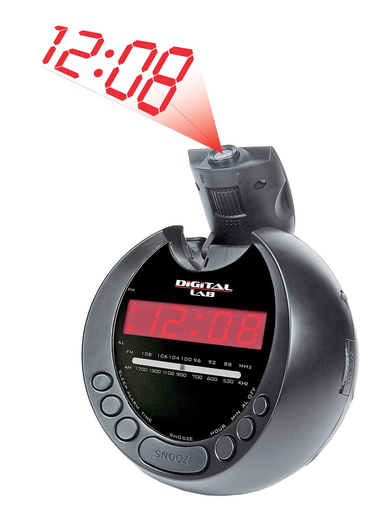 Digital Lab Projection Round Clock Radio Canadian Tire