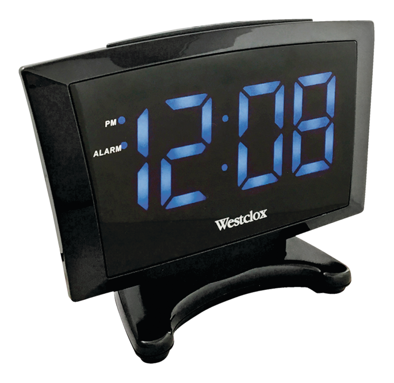 Westclox Blue LED Thin Digital Alarm Clock, 1.8in Tall Display
