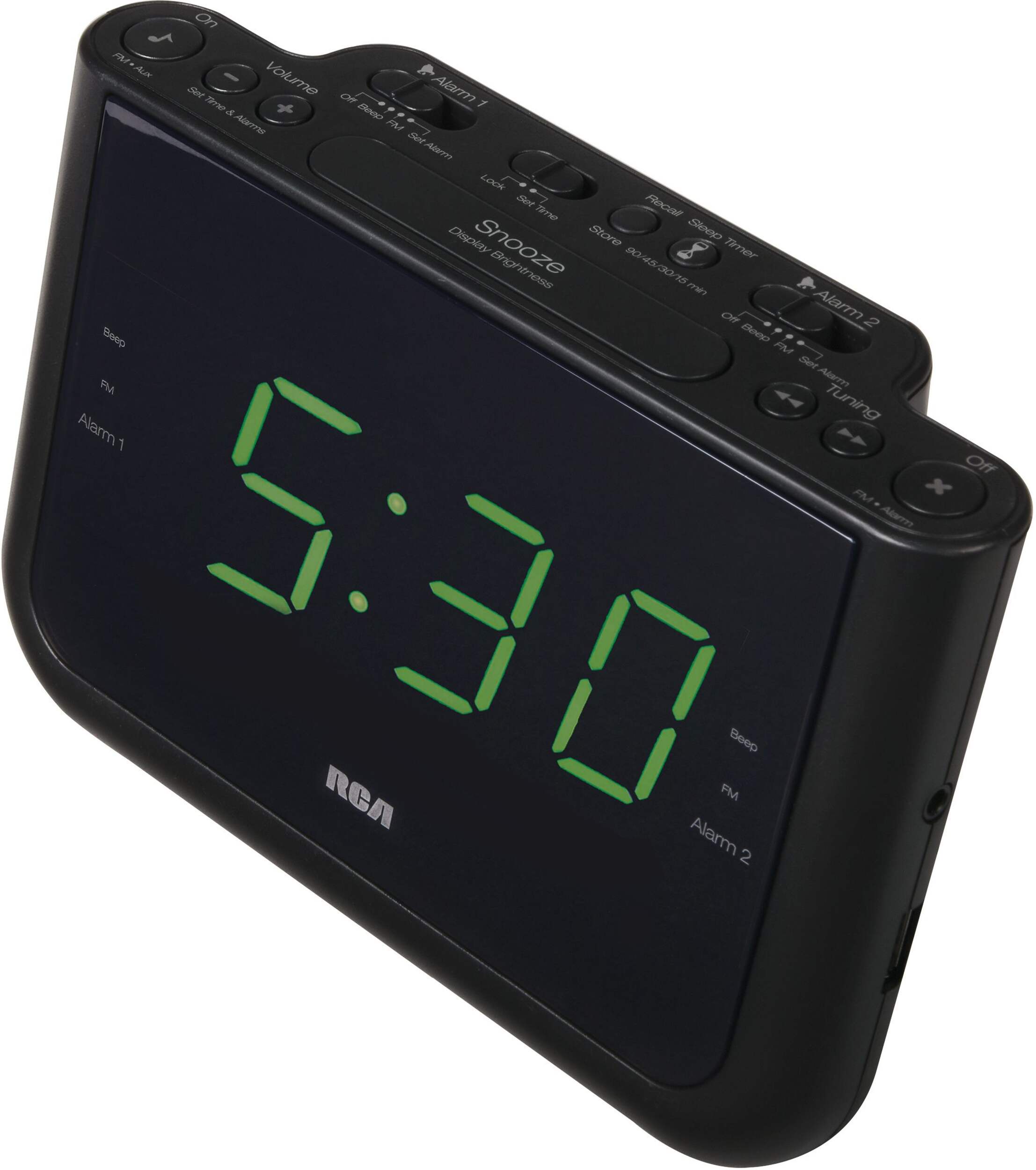 RCA Dual Wake Up USB Charging Digital FM Clock Radio, Black Canadian Tire