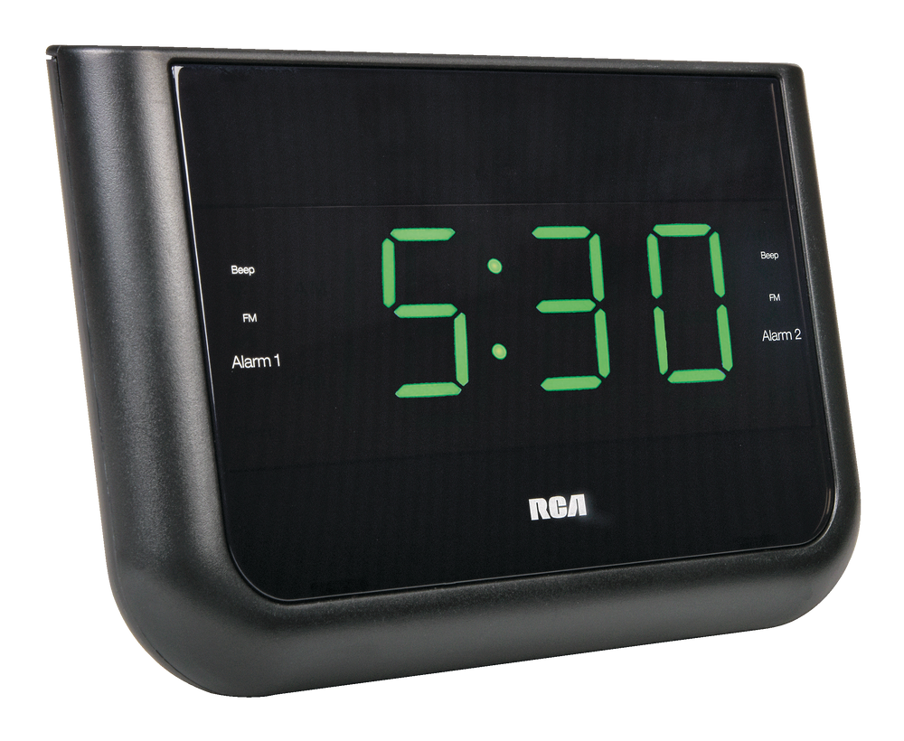 RCA Dual Wake Up USB Charging Digital FM Clock Radio, Black Canadian Tire