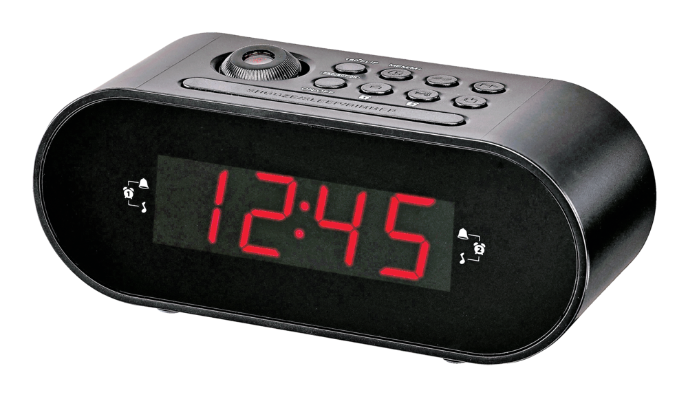 Radio-réveil AM/FM numérique Sky Time avec projection de l'heure, noir