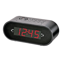 Sky Time Projection Digital AM/FM Clock Radio, Black Front_Angled_Left