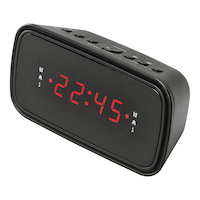 SkyTime Dual Alarm Digital AM/FM Clock Radio, Black Front_Three_Fourths_Angled_Left