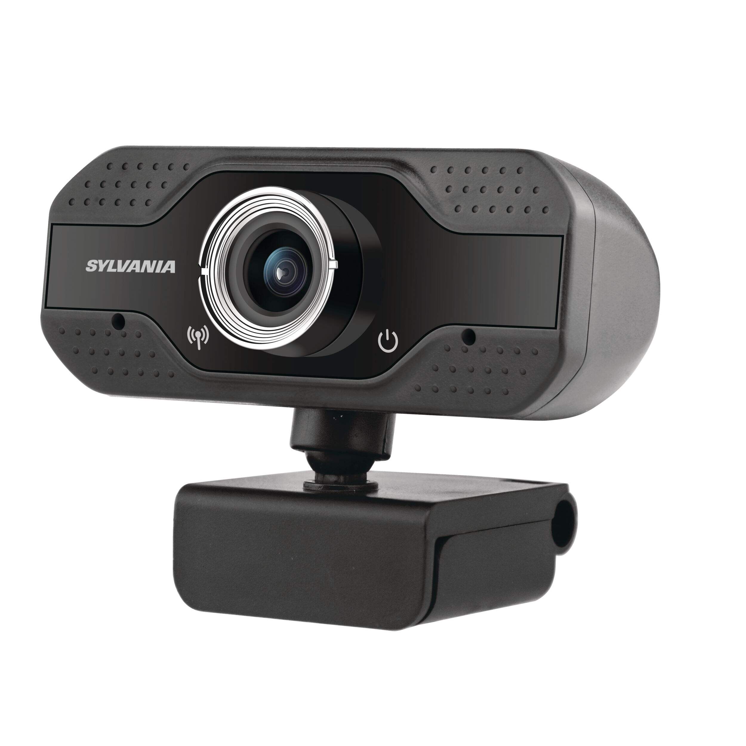 Sylvania SWCM230 1080p Webcam, Black Front_Three_Fourths_Angled_Left