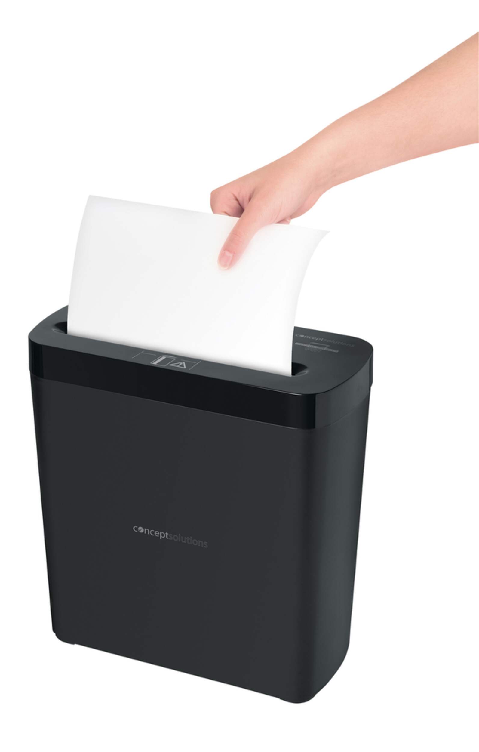 Confetti-Cut Paper Shredder Front_Angled_Left