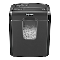 Déchiqueteuse coupe croisée 6 feuilles Fellowes, noir Front_Elevated