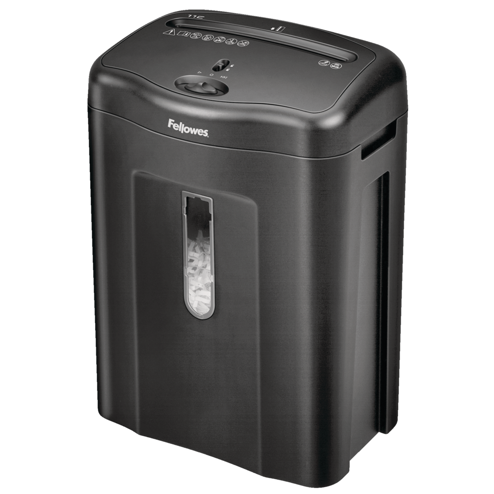 FELLOWES - Paper Shredders; Shredder Type: 11-Sheet Cross Cut Paper Shredder;  Shredder Style: Manual; Maximum Shredding Capacity: 11; Shredding Speed: 8  ft/min; Reversible: Yes; Cut Style: Cross-Cut; Overall Width: 13.63 in;  Overall