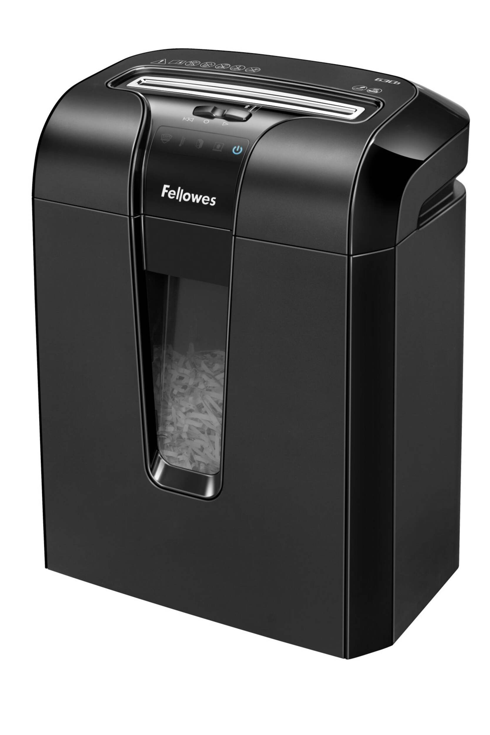 Déchiqueteuse coupe croisée 10 feuilles Fellowes Powershred 63Cb, noir Front_Three_Fourths_Angled_Left