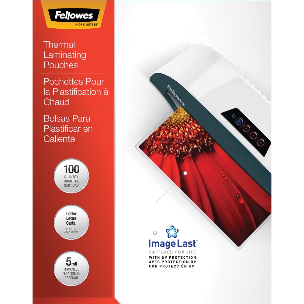 Pochettes à plastifier thermiquement Fellowes ImageLast, pour lettre, 5